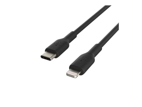 Belkin Usb-C To Lightning Cable (Iphone Fast Charging Cable For Iphone 13, 13 Pro, 13 Pro Max, 13 Mini And Earlier Models) Boost Charge Mfi-Certified Iphone Usb-C Cable (Black, 1M)