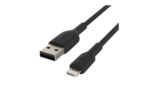 Belkin Lightning Cable (Boost Charge Lightning to USB Cable for iPhone, iPad, AirPods) MFi-Certified iPhone Charging Cable (Black, 15 cm)