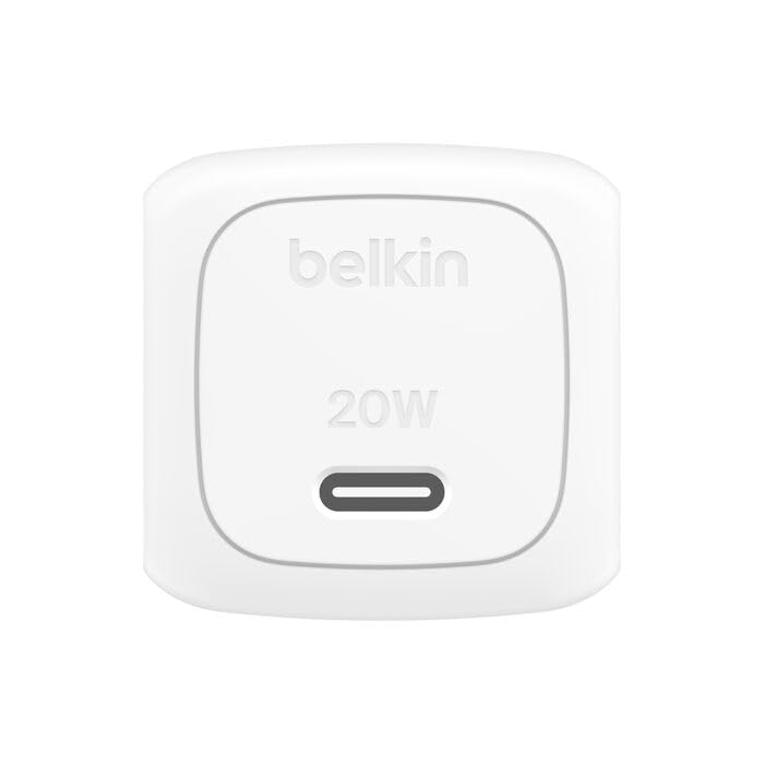 Belkin BoostCharge 20W Cubic Wall Charger, USB-C Power Delivery Fast Charging for Apple iPhone Air, iPhone 16, iPhone 15, Samsung Galaxy S25, Google Pixel, iPad, AirPods & More - White (Pack of 2)