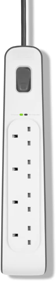 Belkin 4 Way/4 Plug Surge Protection Strip With 2 Meters Cord Length - Heavy Duty Electrical Extension Socket