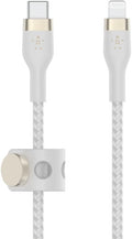Belkin BoostCharge Pro Flex Braided USB Type C to Lightning Cable (1M/3.3FT), MFi Certified 20W Fast Charging PD Power Delivery for iPhone 14/14 Plus, 13, 12, Pro, Max, Mini, SE, iPad and More -White