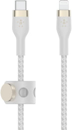 Belkin BoostCharge Pro Flex Braided USB Type C to Lightning Cable (1M/3.3FT), MFi Certified 20W Fast Charging PD Power Delivery for iPhone 14/14 Plus, 13, 12, Pro, Max, Mini, SE, iPad and More -White