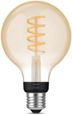 Philips Hue White Ambiance Filament Single Smart LED Globe [E27 Edison Screw] - 550 Lumens. Works with Alexa, Google Assistant and Apple Homekit — White Ambiance