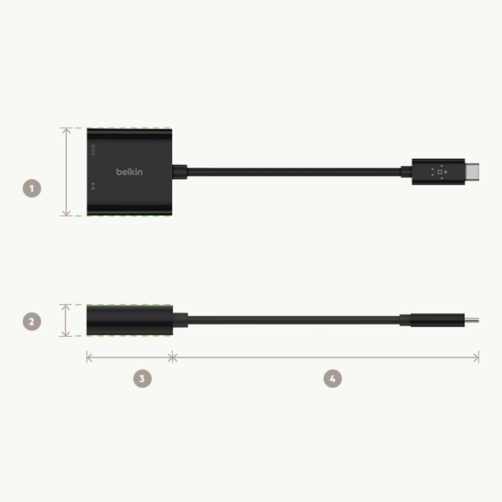 Belkin usb-c to ethernet adapter + charge (60w passthrough power for connected devices, 1000 mbps speeds) macbook pro