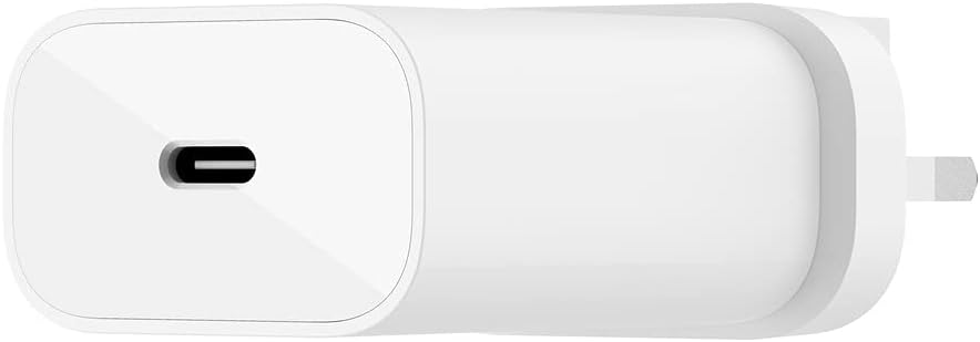 Belkin BoostCharge 25W Wall Charger with PPS, USB Plug with USB-C Power Delivery, Fast Travel USB Charger for iPhone 17, Air,, Samsung Galaxy S25, iPad, Pixel, tablets and more - White