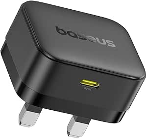 Baseus Palm 30W GaN USB-C Charger — UK Plug — Black