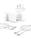 Charger*2+Cable*2 White