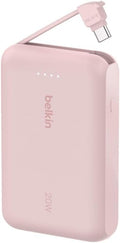 Belkin BoostCharge 10000mAh Power Bank with Integrated USB-C Cable - Pink