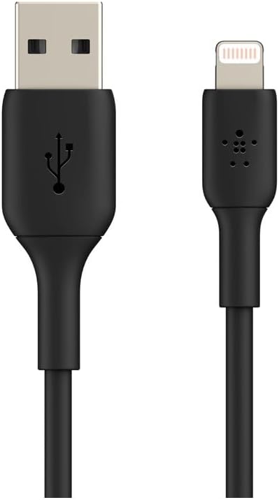 Belkin Lightning Cable (Boost Charge Lightning to USB Cable for iPhone, iPad, AirPods) MFi-Certified iPhone Charging Cable (Black, 15 cm)