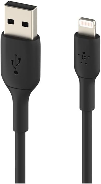Belkin Lightning Cable (Boost Charge Lightning to USB Cable for iPhone, iPad, AirPods) MFi-Certified iPhone Charging Cable (Black, 15 cm)