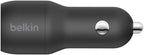 Belkin BOOST CHARGE Dual USB A Car Charger 24W + USB A to USB C Cable, Black, CCE001bt1MBK