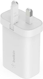 Belkin BoostCharge 25W Wall Charger with PPS, USB Plug with USB-C Power Delivery, Fast Travel USB Charger for iPhone 17, Air,, Samsung Galaxy S25, iPad, Pixel, tablets and more - White