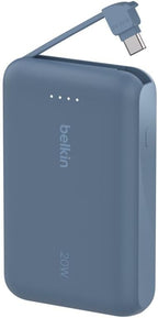 Belkin BoostCharge 10000mAh Power Bank with Integrated USB-C Cable - Blue