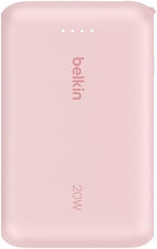Belkin BoostCharge 10000mAh Power Bank with Integrated USB-C Cable - Pink