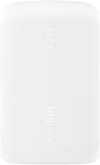 Belkin BoostCharge 42W Dual Port Wall Charger, USB-C + USB-A Charger Fast Charging for iPhone 15, 15 Plus, 15 Pro Max, 14, 14 Pro Max, 13, Galaxy S24, Plus, Ultra, iPad, AirPods & More - White