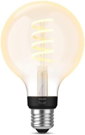 Philips Hue White Ambiance Filament Single Smart LED Globe [E27 Edison Screw] - 550 Lumens. Works with Alexa, Google Assistant and Apple Homekit — White Ambiance