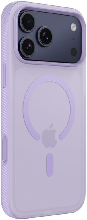 Belkin SheerForce Grip MagSafe Compatible iPhone 17 Pro Max Case with Slim Design & Anti-Slip Side Lines - Magnetic, Transparent, & Shockproof Protective iPhone Case - Lavender