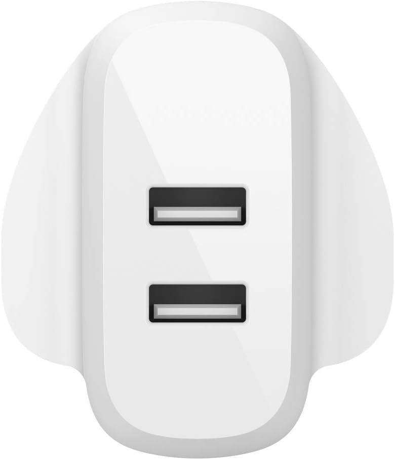 Belkin Wall Charger Dual USB-A + 1 Meter PVC A-LTG 24W White
