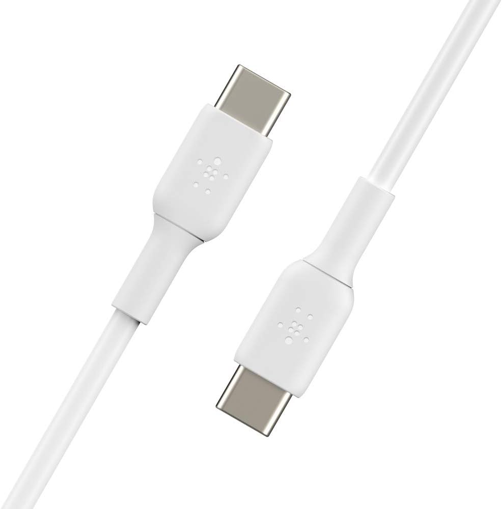 Belkin BoostCharge braided USB C to fast charger cable, USB type C charger cable fast charging for iPhone 16, 15, Samsung Galaxy S24, S23, Pixel, iPad, MacBook, Nintendo and more - 2m, 2pack, White