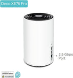 TP-Link Deco XE75 Pro AXE5400 Whole Home Tri-Band Mesh Wi-Fi 6E System, 1× 2.5 Gbps Port + 2× Gigabit Ports, AI-Driven Mesh, cover up to 2,900 ft2, Connect up to 200 devices, HomeShield, 8K, Pack of 3