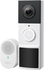 TP-Link Tapo D210, 2K 3MP, Battery Powered, Two-Way Talk, IP64, Cloud/Local Storage, Works with Alexa and Google Home, Easy Installation, Tapo Smart Video Colour Night Vision Supported Doorbell