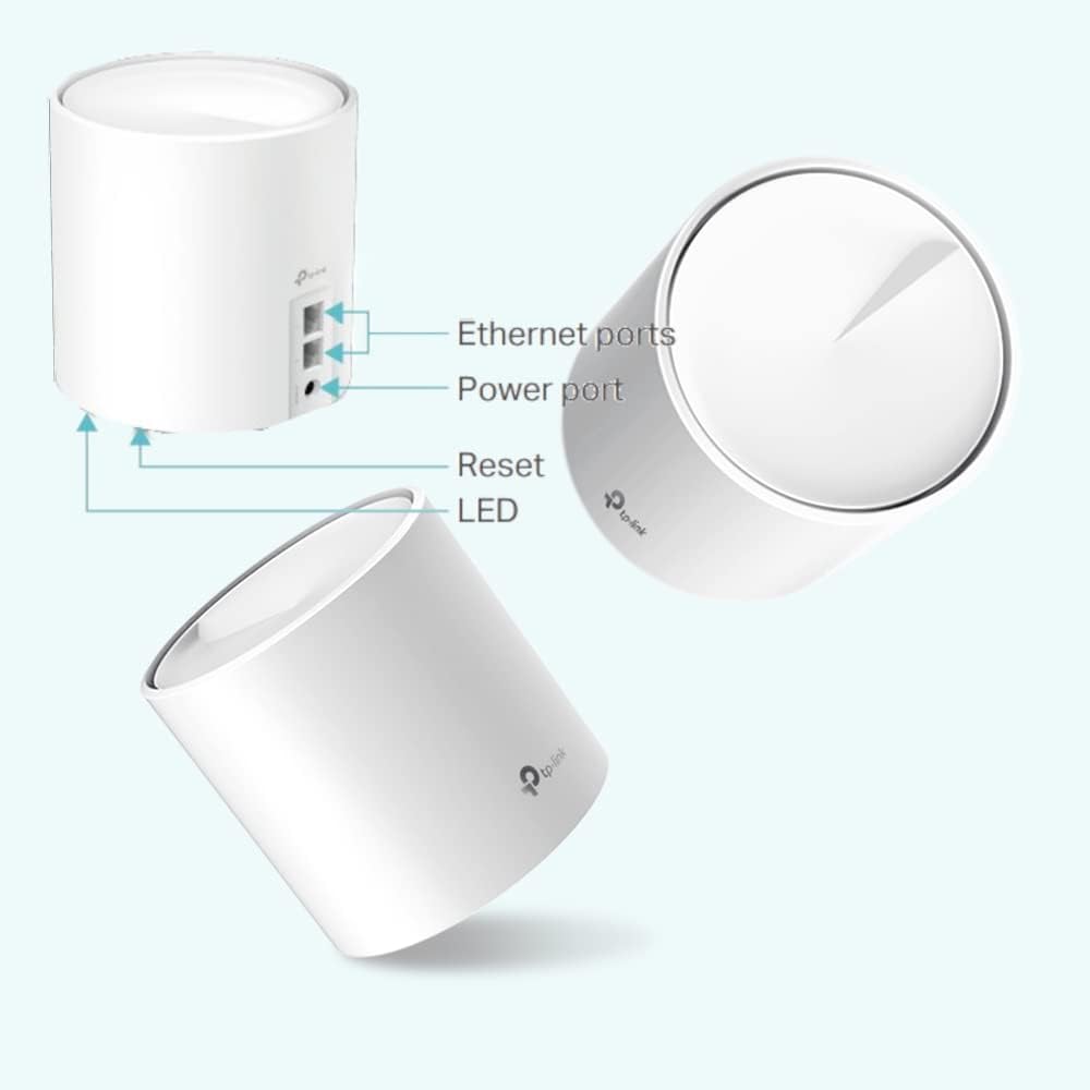 TP-Link Deco X20 AX1800 Whole Home Mesh WiFi 6 System, AI-Driven Mesh, Up to 5,800 Sq ft Coverage, 1 GHz Quad-Core CPU, Compatible with Amazon Alexa, With TP-Link HomeShield's kit, Pack of 3, White