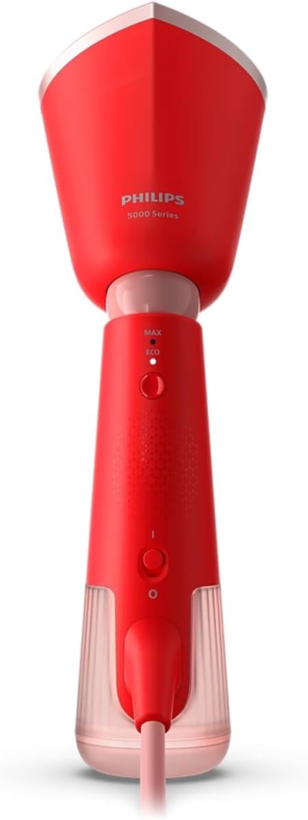 Philips 5000 Series Steamer - 35 Seconds Heating, Active Heated Steam Plate, Eco Mode, for Delicate Textiles, Steams Vertical & Horizontal, Glove & Bag, Orange/Red (STH5020/40) — Orange red