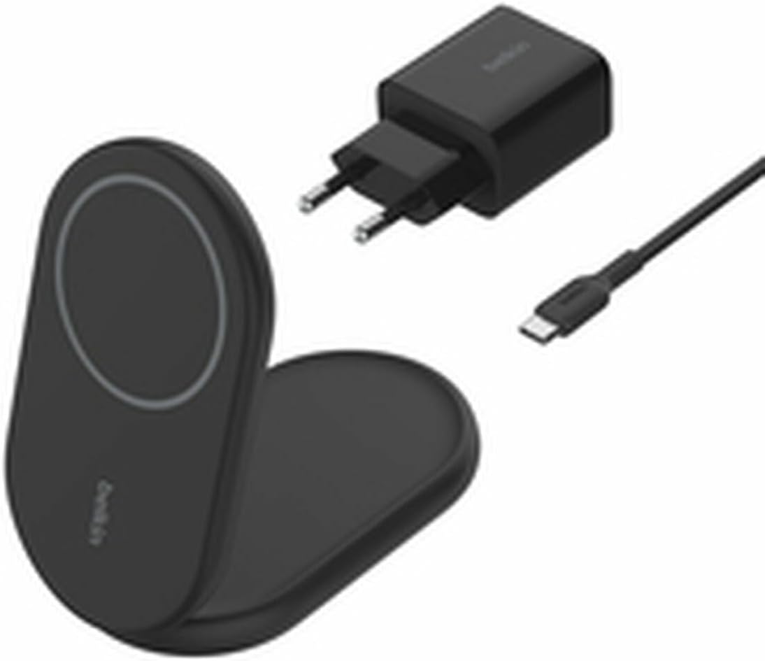 Belkin BoostCharge Magnetic Foldable Qi2 Wireless Charger 15W MagSafe Compatible Qi2 Fast Charging for iPhone 16/15/14/13 Series, Support Standby Mode, Power Supply Included - Black