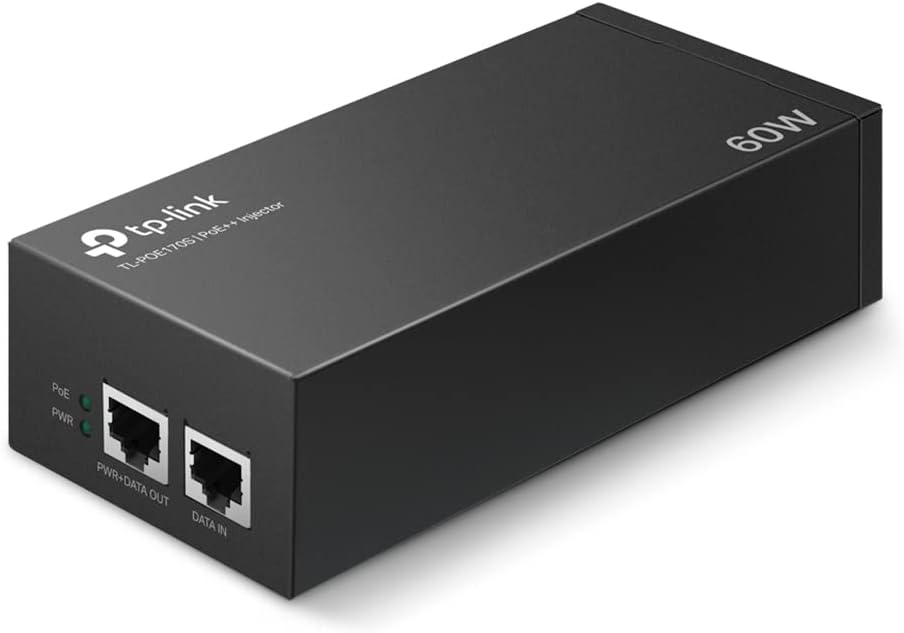TP-Link 802.3at/af Gigabit PoE Injector | Non-PoE to PoE Adapter | supplies up to 60 W| Plug & Play | Desktop/Wall-Mount | Distance Up to 100m (PoE170S)