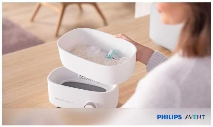 Philips Avent SCF293/00 Steriliser for up to 6 Baby Bottles, Teats and Accessories, Vaporiser Baby with Modular Design, Integrated Drying Function, White