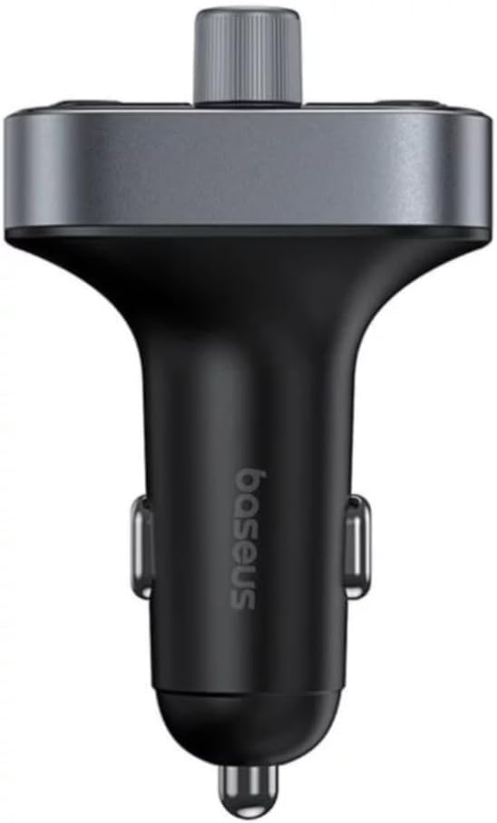 Baseus 5.3 FM Transmitter For Car, PD 18W Stronger Microphone And HiFi Bass Sound Cigarette Lighter Radio Music Adapter Charger Supports Hands-Free LED Backlit TF Card Flash Drive
