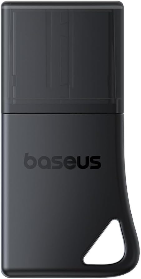 Baseus Encok BA04+ Bluetooth 5.4 Wireless Adapter Ultra-Low Latency 20m Range CD-Quality Transmission Plug & Play Wide Compatibility Connects Up to 5 Devices — Black