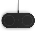 Belkin dual wireless charger (dual wireless charging pad 15w) fast charge 2 devices at once, including iphone, airpods, galaxy, pixel, more - black