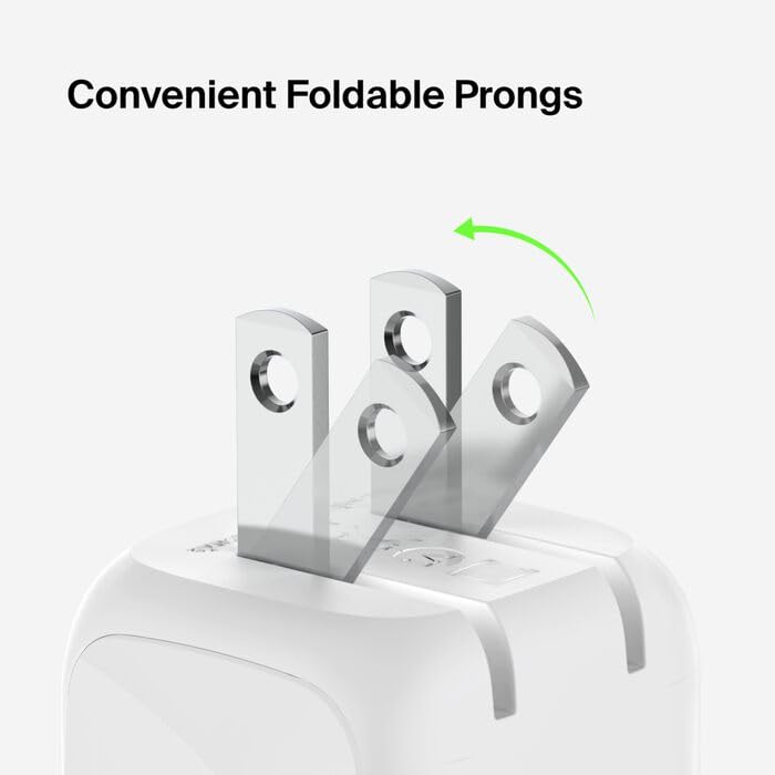 Belkin BoostCharge 20W Cubic Wall Charger, USB-C Power Delivery Fast Charging for Apple iPhone Air, iPhone 16, iPhone 15, Samsung Galaxy S25, Google Pixel, iPad, AirPods & More - White (Pack of 2)