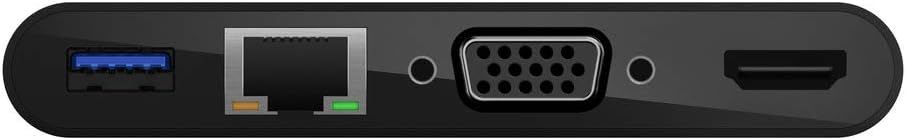Belkin Usb C Multimedia Adapter Usb C Hub W/ Vga, 4K Hdmi, Usb 3.0, Ethernet Ports 100W Passthrough Power For Macbook Pro, Ipad Pro, Surface Pro, Chromebook More, Avc004