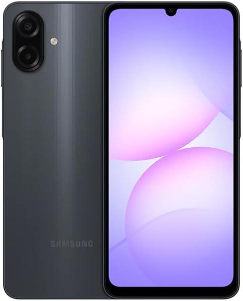 Samsung Galaxy A07 LTE, Android Smartphone, 64GB Storage, 4GB RAM, Black, 6x OS Upgrades, Large Display, 6nm Processor (International Version)