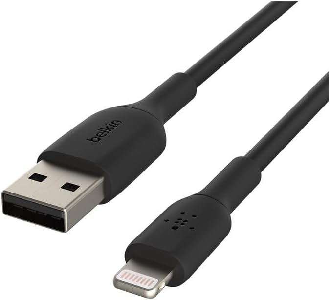 Belkin Lightning Cable (Boost Charge Lightning to USB Cable for iPhone, iPad, AirPods) MFi-Certified iPhone Charging Cable (Black, 15 cm)
