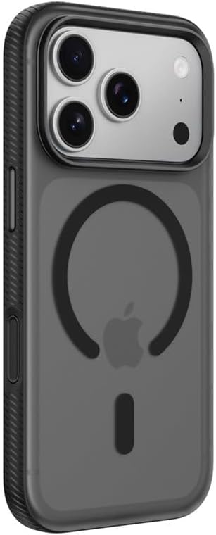Belkin SheerForce Grip MagSafe Compatible iPhone 17 Pro Case with Slim Design & Anti-Slip Side Lines - Magnetic, Transparent, & Shockproof Protective iPhone Case - Black