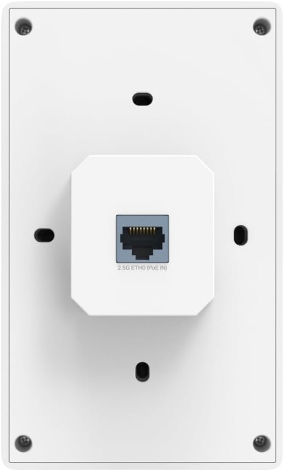 TP-Link Omada WiFi 7 Wall Plate Wireless Access Point | BE5000 Dual Band | 2.5G PoE Input Port | 1 * 2.5G+2 * 1G Downlink Port | Seamless Roaming | 5-Year Warranty | Omada Remote Managed(EAP725-Wall)