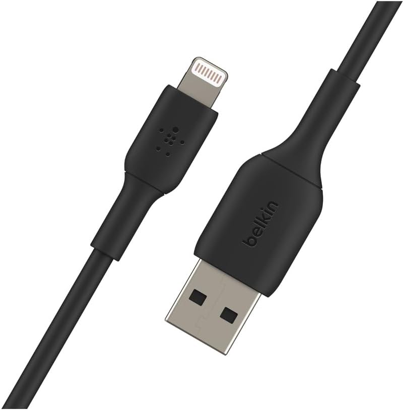 Belkin Lightning Cable (Boost Charge Lightning to USB Cable for iPhone, iPad, AirPods) MFi-Certified iPhone Charging Cable (Black, 15 cm)