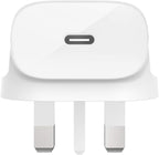 Belkin WCA003myWH Boost Charge USB-C Wall Charger Plug 20W for Apple , Google, Oppo, Samsung and Huawei Phones, White
