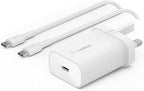 Belkin BoostCharge 25W Wall Charger with PPS, USB-C Power Delivery, Fast Phone Charger for iPhone 17, Air, Samsung Galaxy, iPad, Pixel, tablet and more – USB charger plug with USB-C Cable included