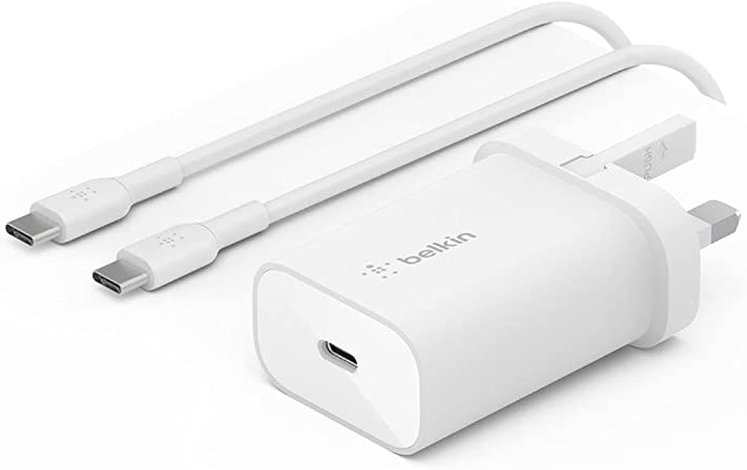 Belkin BoostCharge 25W Wall Charger with PPS, USB-C Power Delivery, Fast Phone Charger for iPhone 17, Air, Samsung Galaxy, iPad, Pixel, tablet and more – USB charger plug with USB-C Cable included
