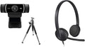 Logitech C922 Webcam and H340 Headset Bundle — Black