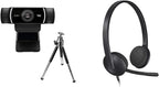 Logitech C922 Webcam and H340 Headset Bundle — Black