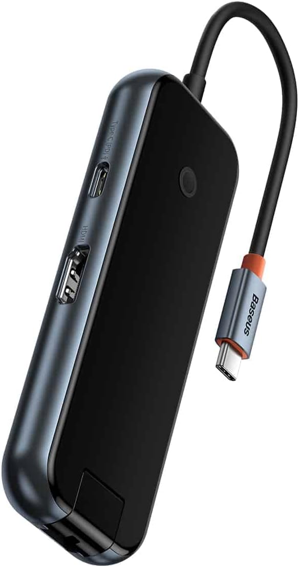 Baseus Hub 6in1 AcmeJoy series USB-C to 2xUSB 3.0 + USB 2.0 + USB-C PD + HDMI + RJ45 (dark grey) — Dark Grey