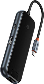 Baseus Hub 6in1 AcmeJoy series USB-C to 2xUSB 3.0 + USB 2.0 + USB-C PD + HDMI + RJ45 (dark grey) — Dark Grey