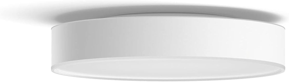 Philips Hue New White Ambiance Enrave Medium Smart Ceiling Light [White], Works with Alexa, Google Assistant and Apple Homekit. for Livingroom, Bedroom and Indoor Lighting. — White