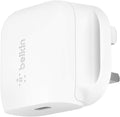 Belkin WCA003myWH Boost Charge USB-C Wall Charger Plug 20W for Apple , Google, Oppo, Samsung and Huawei Phones, White