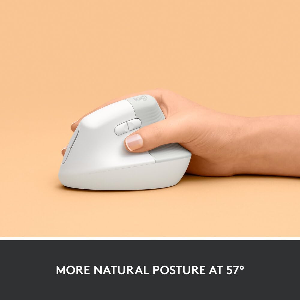 Logitech Lift Vertical Wireless Mouse — Off White